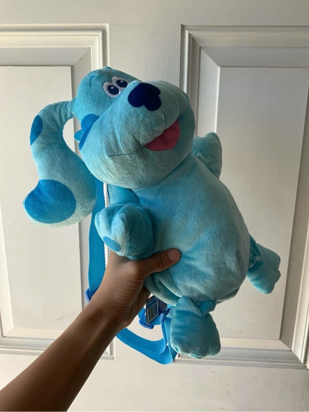 Plush Blue Puppy Backpack for Kids - Light Blue